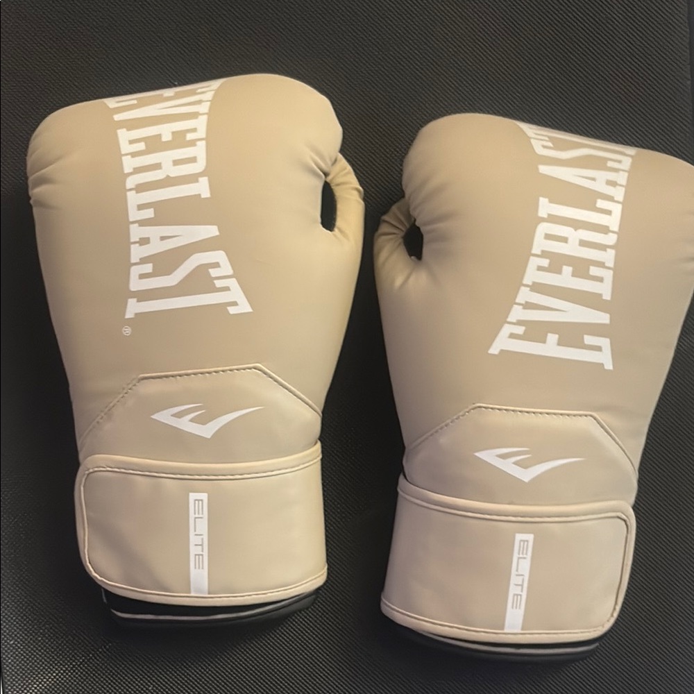 Everlast Beige Boxing Gloves